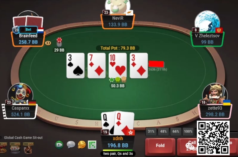 【EV 扑克】牌局分析：3BP，没位置，深后手，QQ 怎么玩