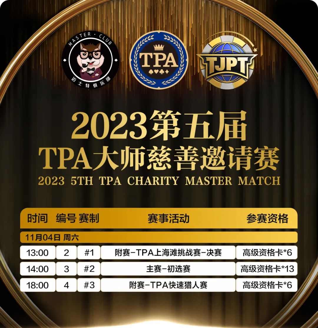 【EV 扑克】赛事新闻丨 2023 第五届 TPA 大师慈善邀请赛首日赛况公布
