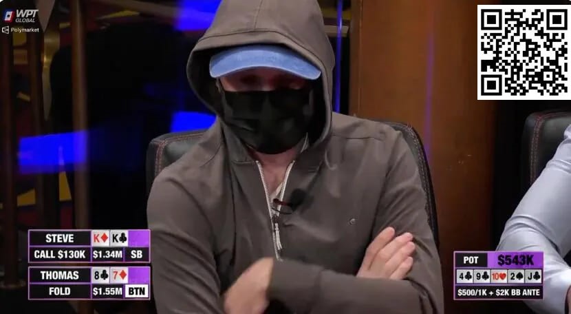 【EV扑克】神秘扑克玩家在 Hustler Casino Live 上错误盖掉顺子，损失54万刀底池