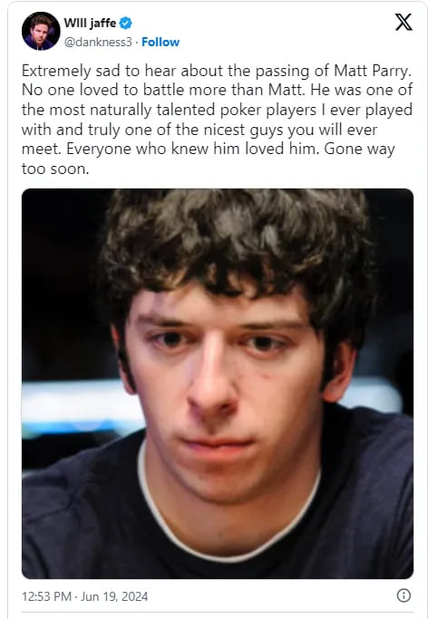 【EV扑克】牌手参加WSOP期间意外离世，只有33岁，去年刚拿到第一条金手链