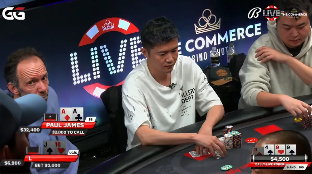 AA就这么弃了？中国小哥拿空气牌成功诈唬WSOP金手链得主