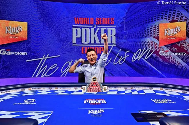 【EPCP扑克】中国选手丁泽伟KK逆转反杀AA后，一路收人头获WSOP欧洲赛金手链