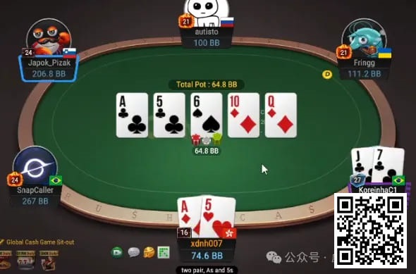 【小鱼Poker】牌局分析：请不要这样玩弱draw