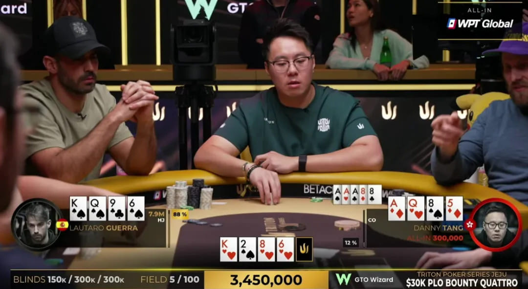 【小鱼Poker】传奇济州岛 | 中国香港Danny Tang在3w刀PLO获第5名，3w刀短牌赛获第8名