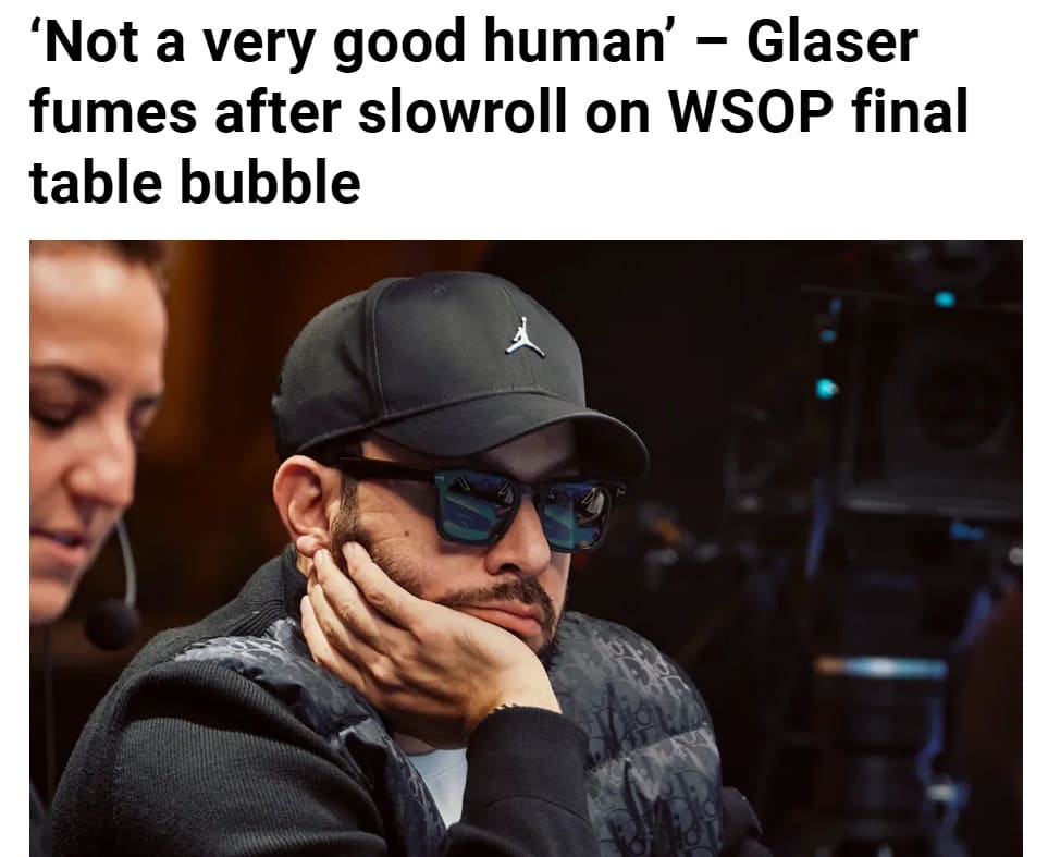 【EV扑克】WSOP天堂岛超级主赛最下头一刻：职牌拿AA故意长考1分钟！