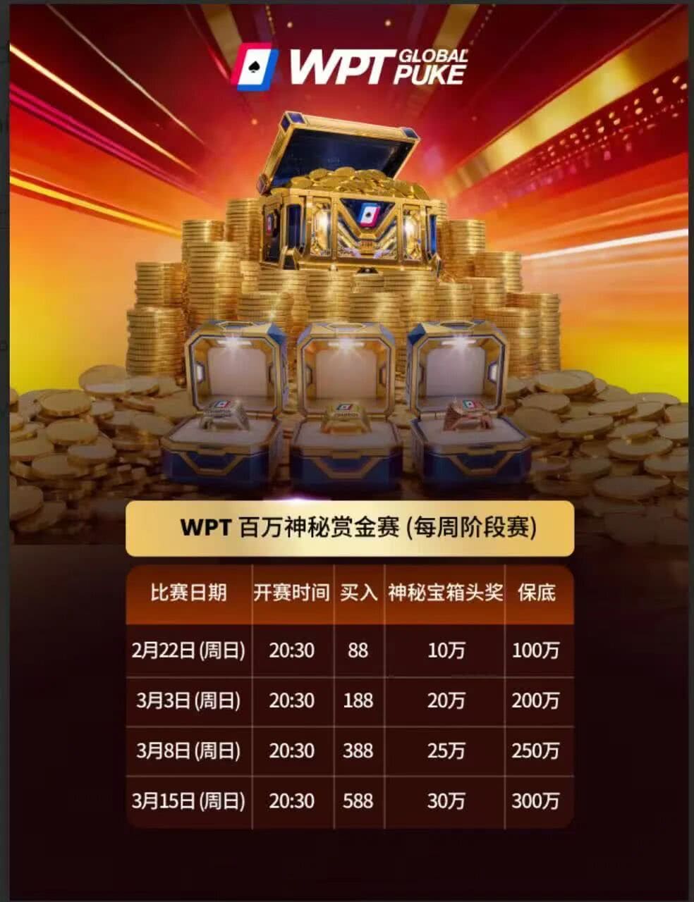 【EV扑克】WPT亚洲赛来了，保底1亿！马年封神之战，解锁你的扑克传奇