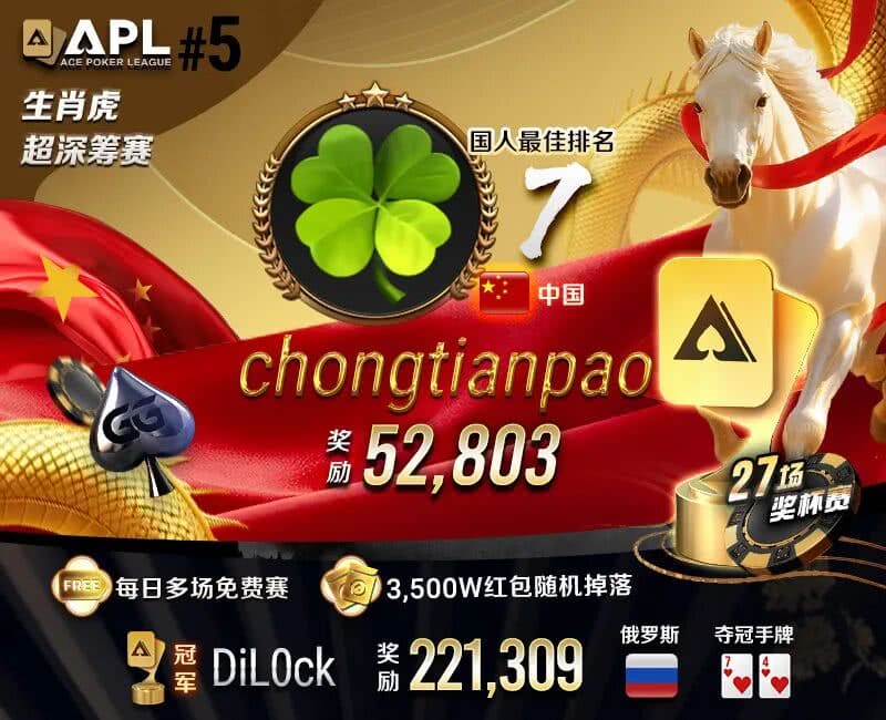 【EV扑克】APL春节激战!茅人及三天两冠狂揽33W奖励,国人接连冲击决赛桌!