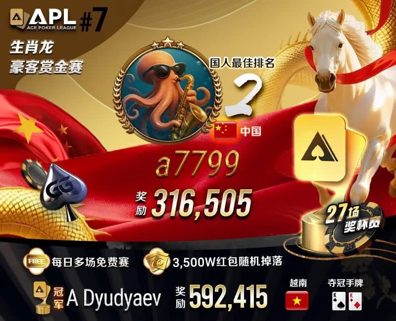 【EV扑克】APL春节激战!茅人及三天两冠狂揽33W奖励,国人接连冲击决赛桌!