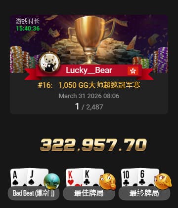 【EV扑克】喜报!中国选手Wang ZiQian勇夺WSOP金戒指大师赛冠军,刘亚运挺进百万豪客赛FT!